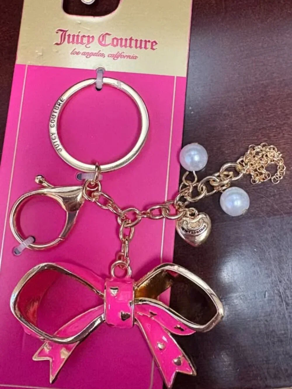 Juicy Couture Pink Bow Keychain
